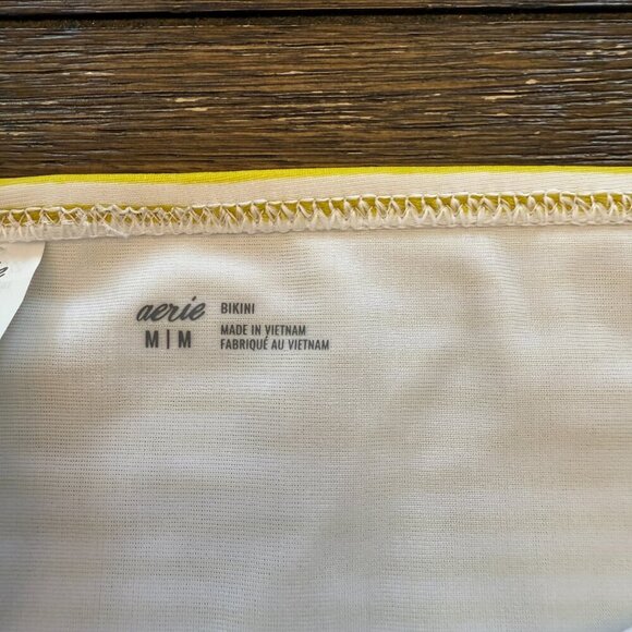 Aerie The Classic Bikini Bottom Striped Yellow and White Size Medium - Picture 6 of 6